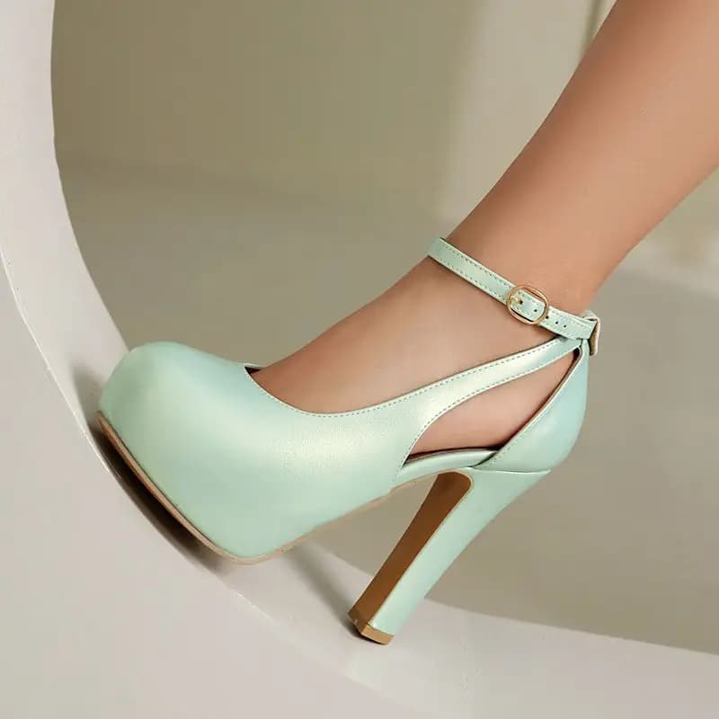 ORCHA LISA New Luxury Women's Sandals Round Toe 12cm Block High Heel 3.5cm Platform Buckle Strap Fashion Spring Dating Style