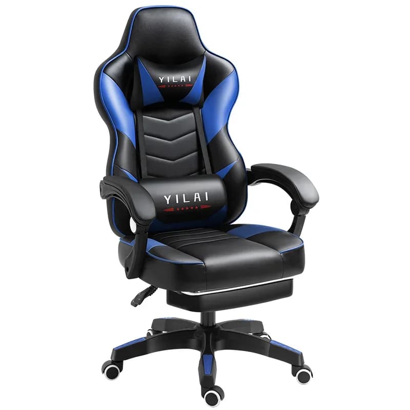 # Per Sillas gaming sedia professionale per PC con testa rimovibile e cuscini lombari sedia da gioco reclinabile in tessuto con poggiapiedi