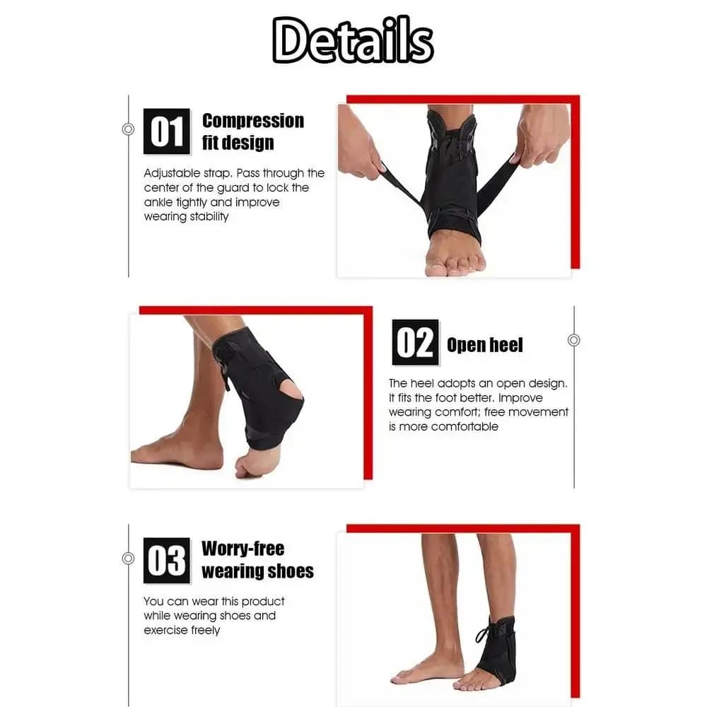 Supporto per caviglia sportivo pressurizzato Stabilizzatori laterali Protezione per articolazioni Supporto per caviglia Tutore Compressione a forma di 8