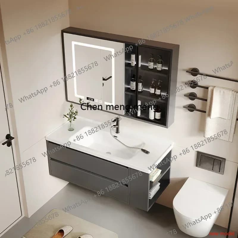Mobiletti da bagno con specchio, scaffale a parete, armadietti da ingresso, organizer per ripostiglio, mobili contenitori