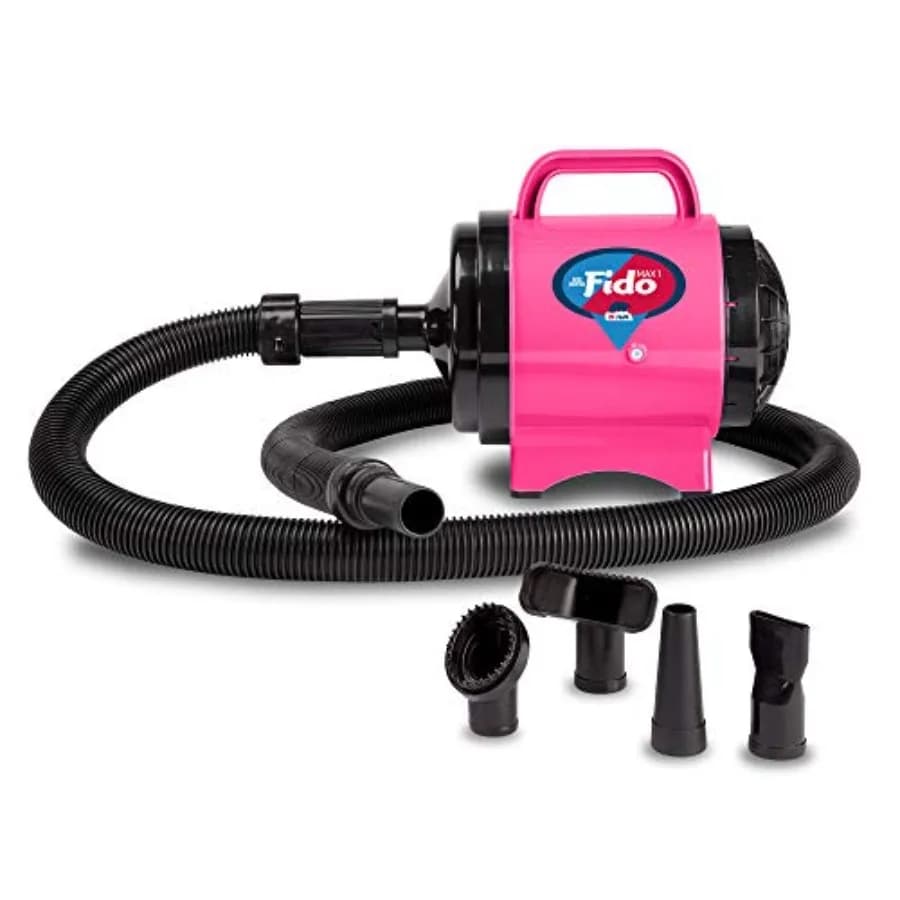 Fido Max 1 - Premier Grooming Collection with 1.8 m pipe and 4 accessories for grooming, bright pink