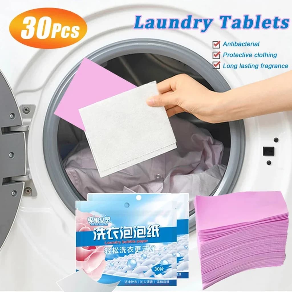 30 pezzi compresse per bucato pulizia abbigliamento per bambini sapone per bucato detersivo in polvere concentrato lavatrici