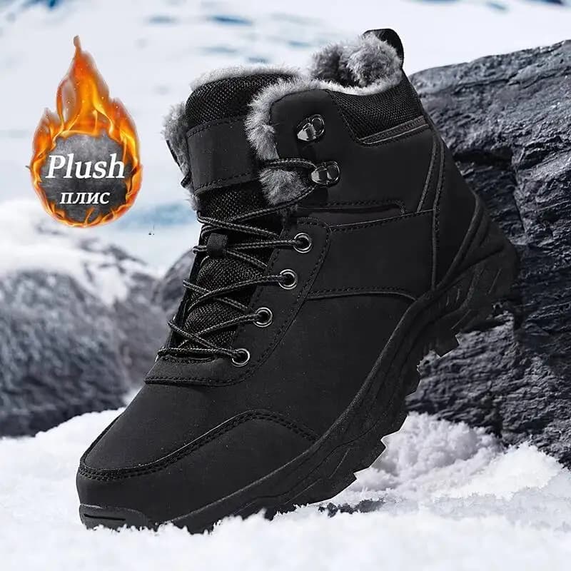 Nuovi Stivali da Neve da Uomo con Suola Spessa e Fodera in Pile per Autunno e Inverno, Scarpe da Escursionismo, Stivali da Caccia