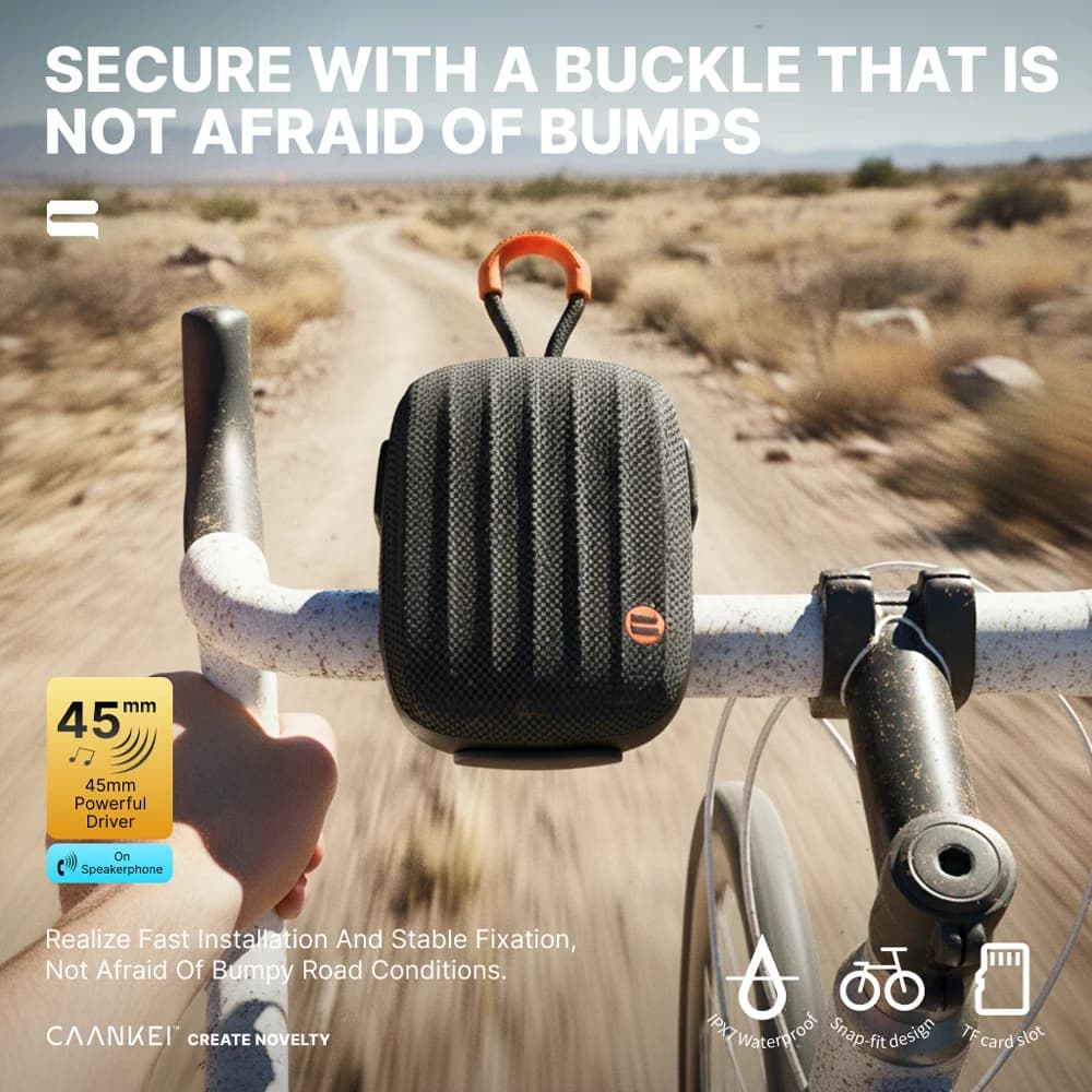 Mini Altoparlante Bluetooth Portatile per Bicicletta, Impermeabile, con Supporto per TF/U Disk/Radio FM e Scatola di Stoccaggio