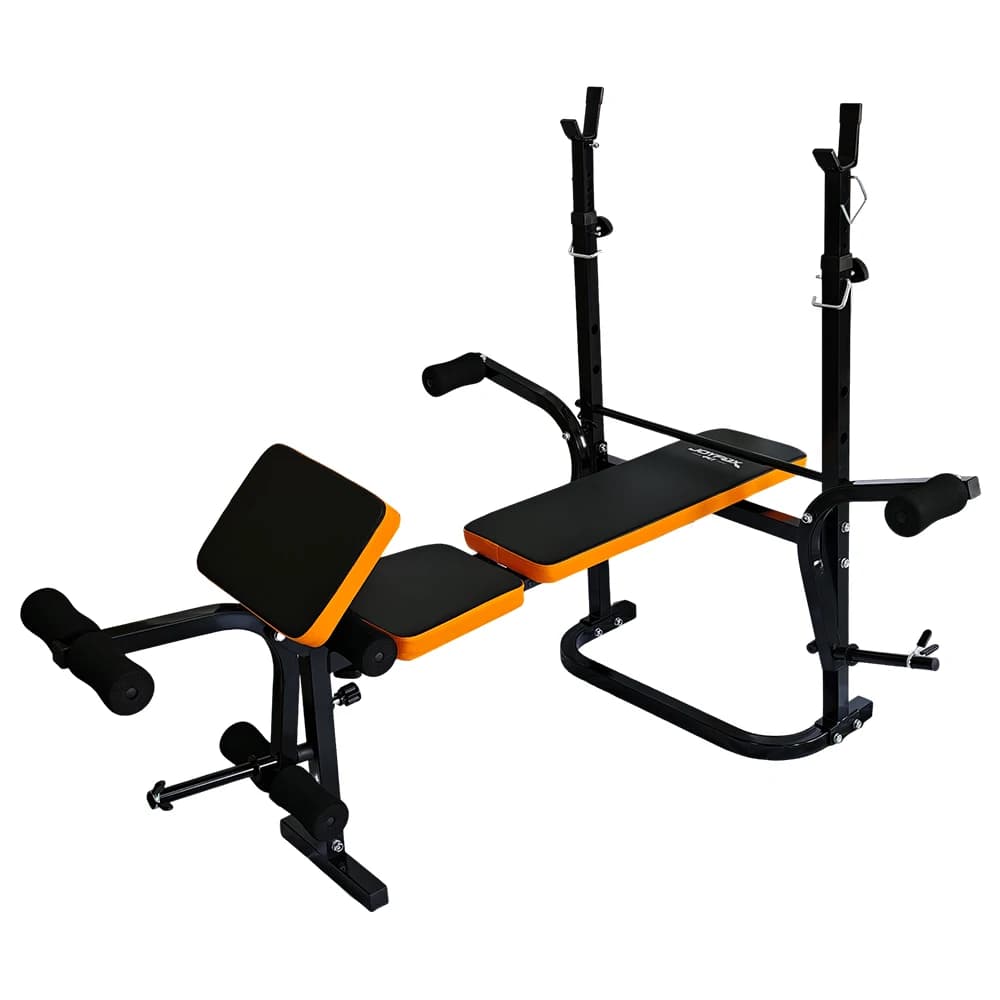 Adjustable and portable weight bench China Dinfeng Excel with support for handlebars, gym equipment for exercises with bench and training with handlebars