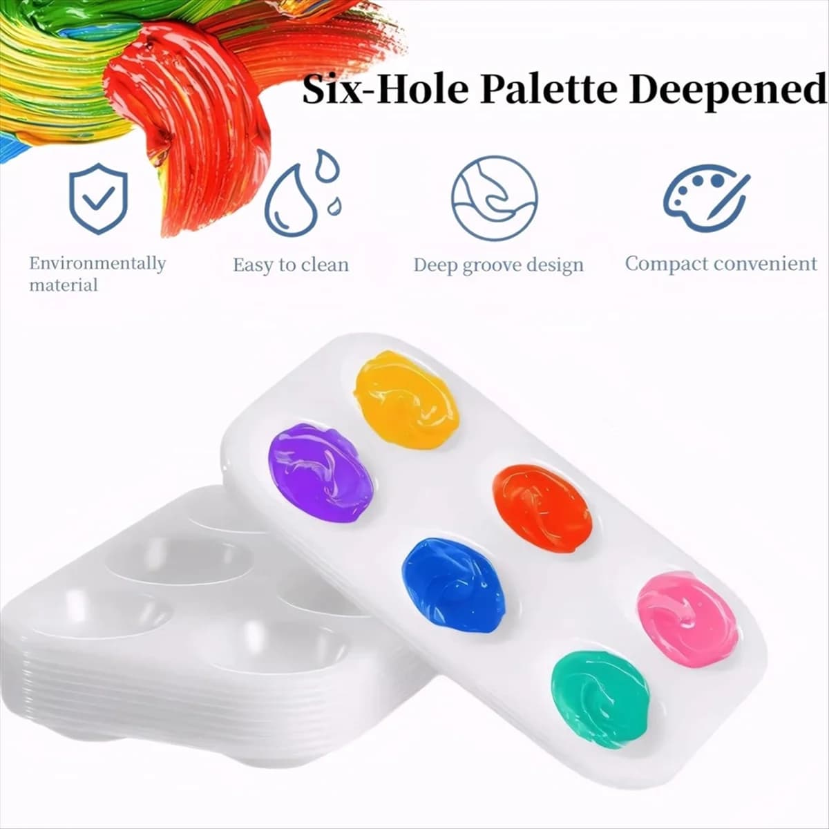 A729I 30 Pcs Small Paint Brushes Bulk and 10 Palettes - 15pcs Flat & 15pcs Pointed Paint ,for Oil Acrylic, Watercolor Painting
