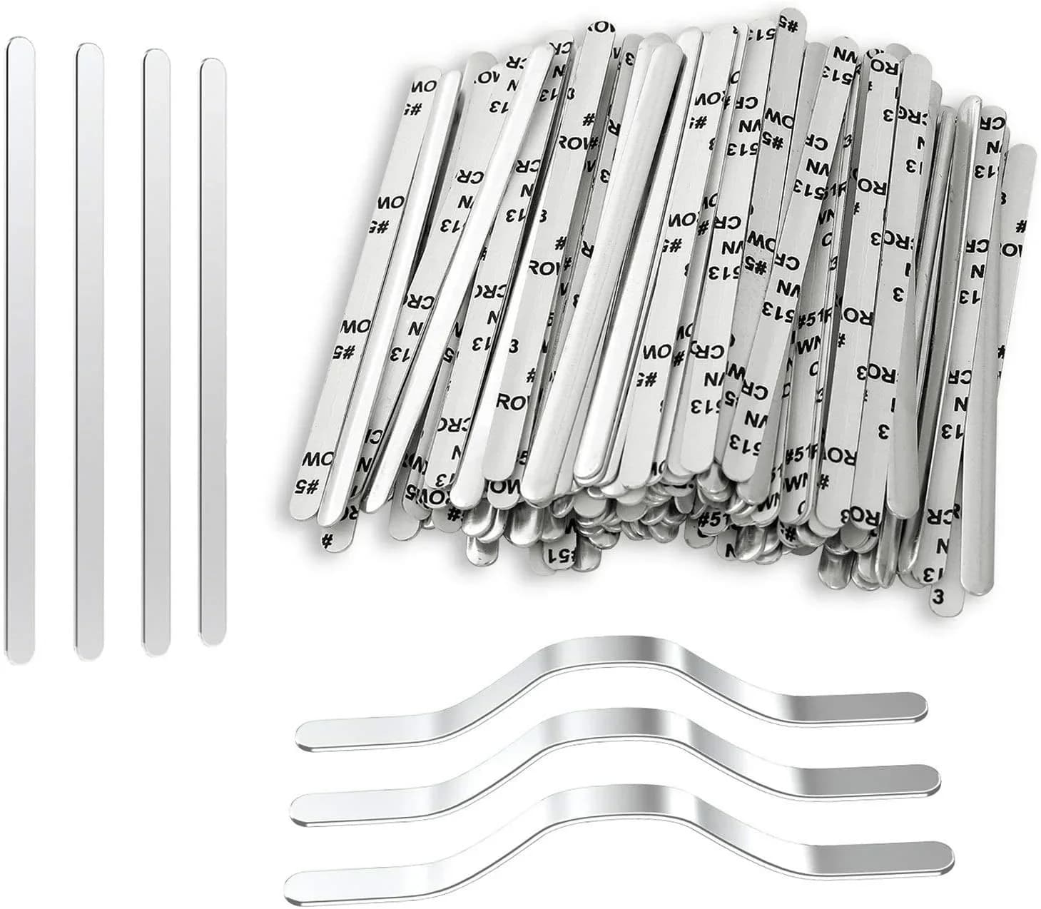 Nose Bridge Strips for Mask, Aluminum Metal Flat Straps Adjustable Clips Wire DIY Face Mask Making Accessories