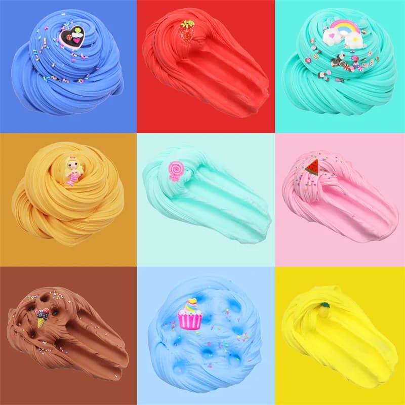 9PCS 50ml Butter Slime Kit Toys DIY Slime Fluffy Party Antistress Educational Toys For Kids Boys Girls Birthday Gift
