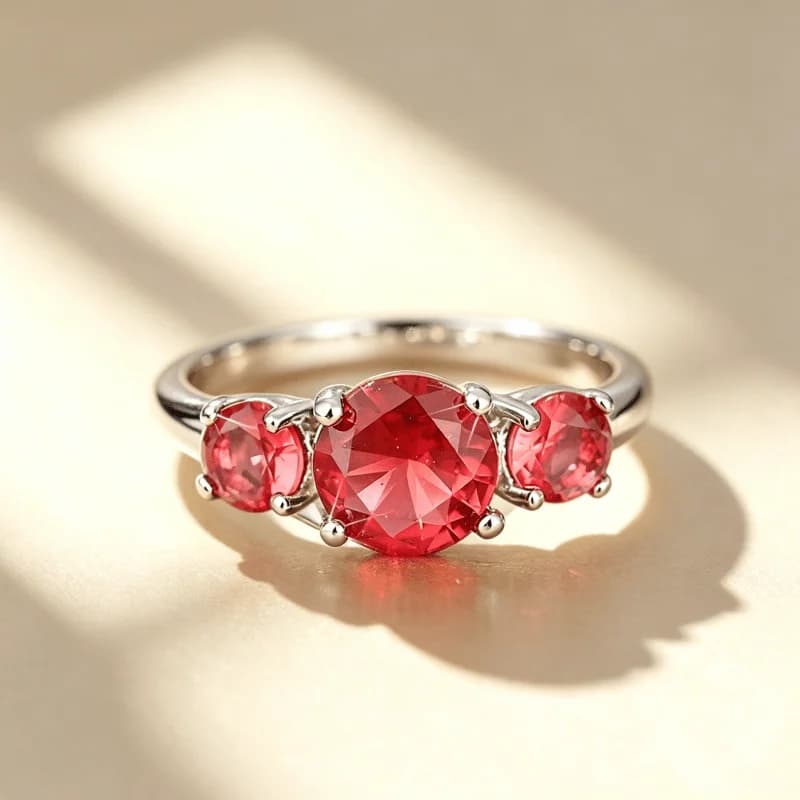 Three Stone Design Women's Ring, Suitable for Banquets, Parties, Anniversaries, Birthdays, Women's Jewelry Gifts