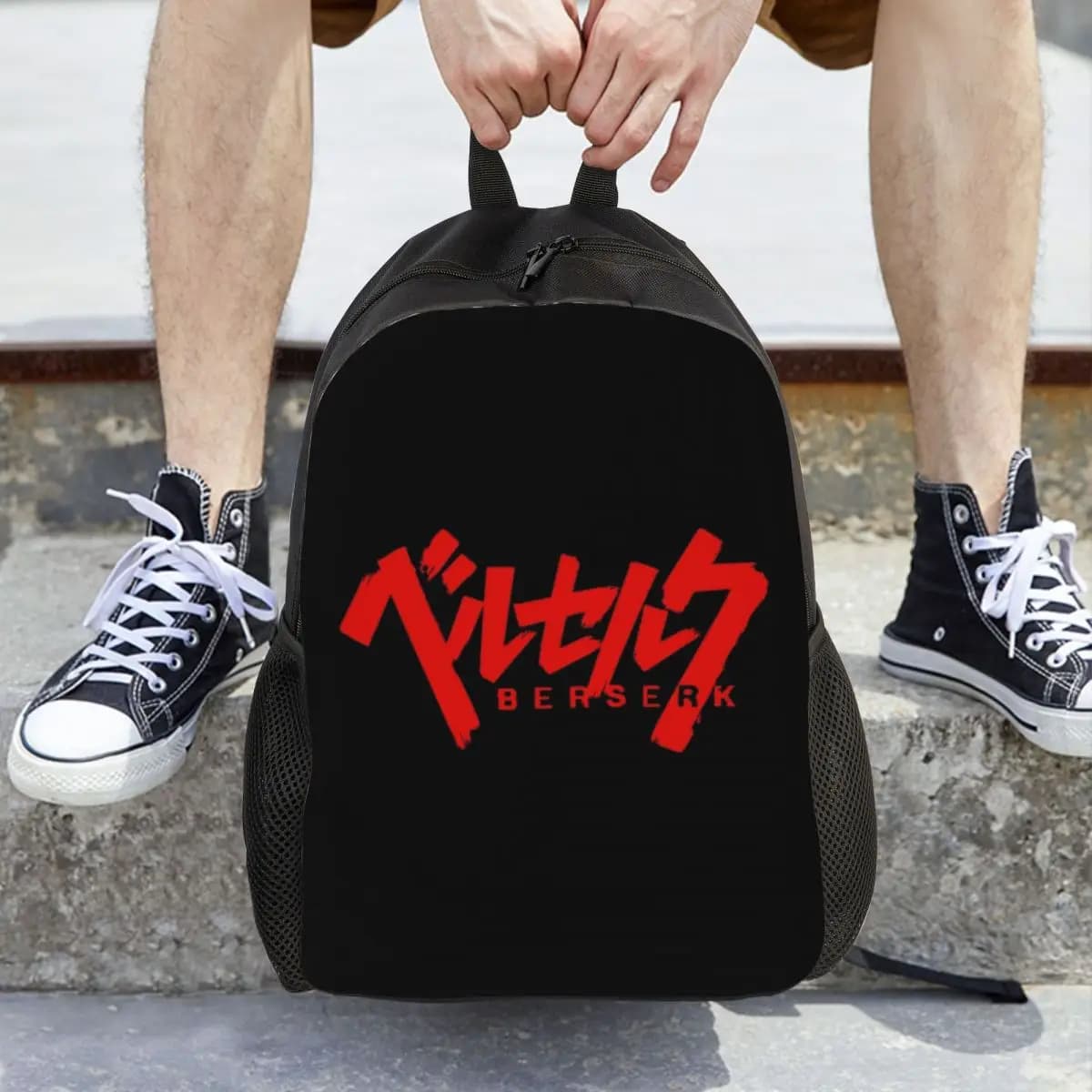 Japanese Anime Berserk Logo Backpack Daypack Large Capacity Boys Girls BookBag School Bag Shoulder Bags for Men Women
