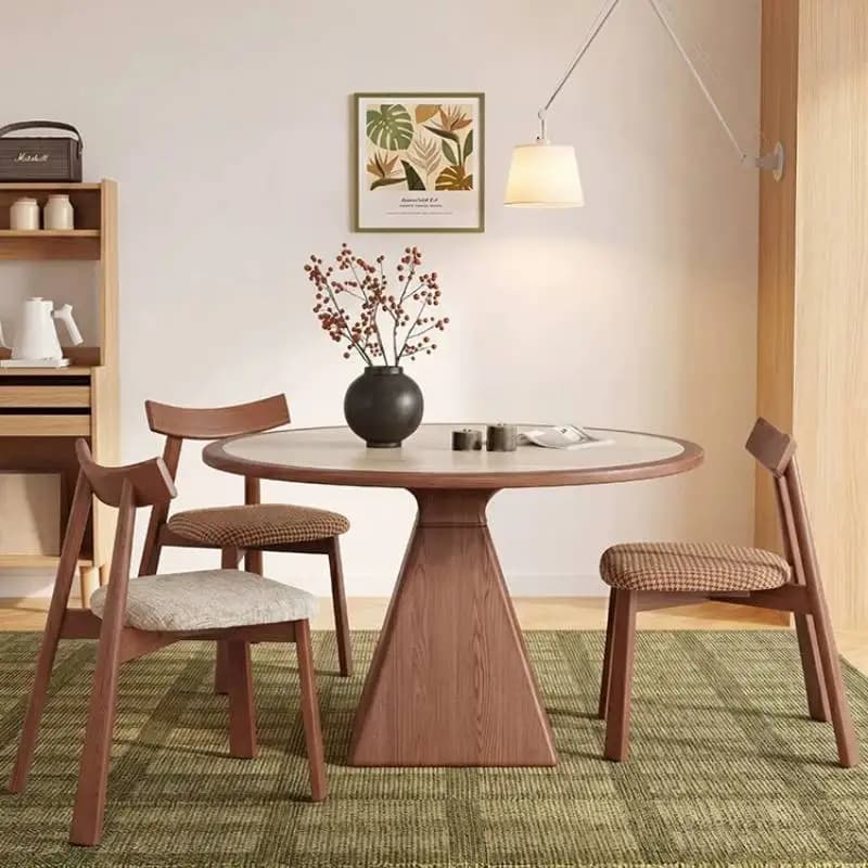 Party Designer Dining Tables Brown Base Legs Modern Round Kitchen Tables Luxury Italian Design Mesas De Comedor Furniture Home