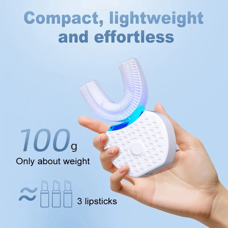 U-shaped ultrasonic toothbrush - 360-degree ultrasonic whitening automatic electric toothbrush for oral care and cleaning