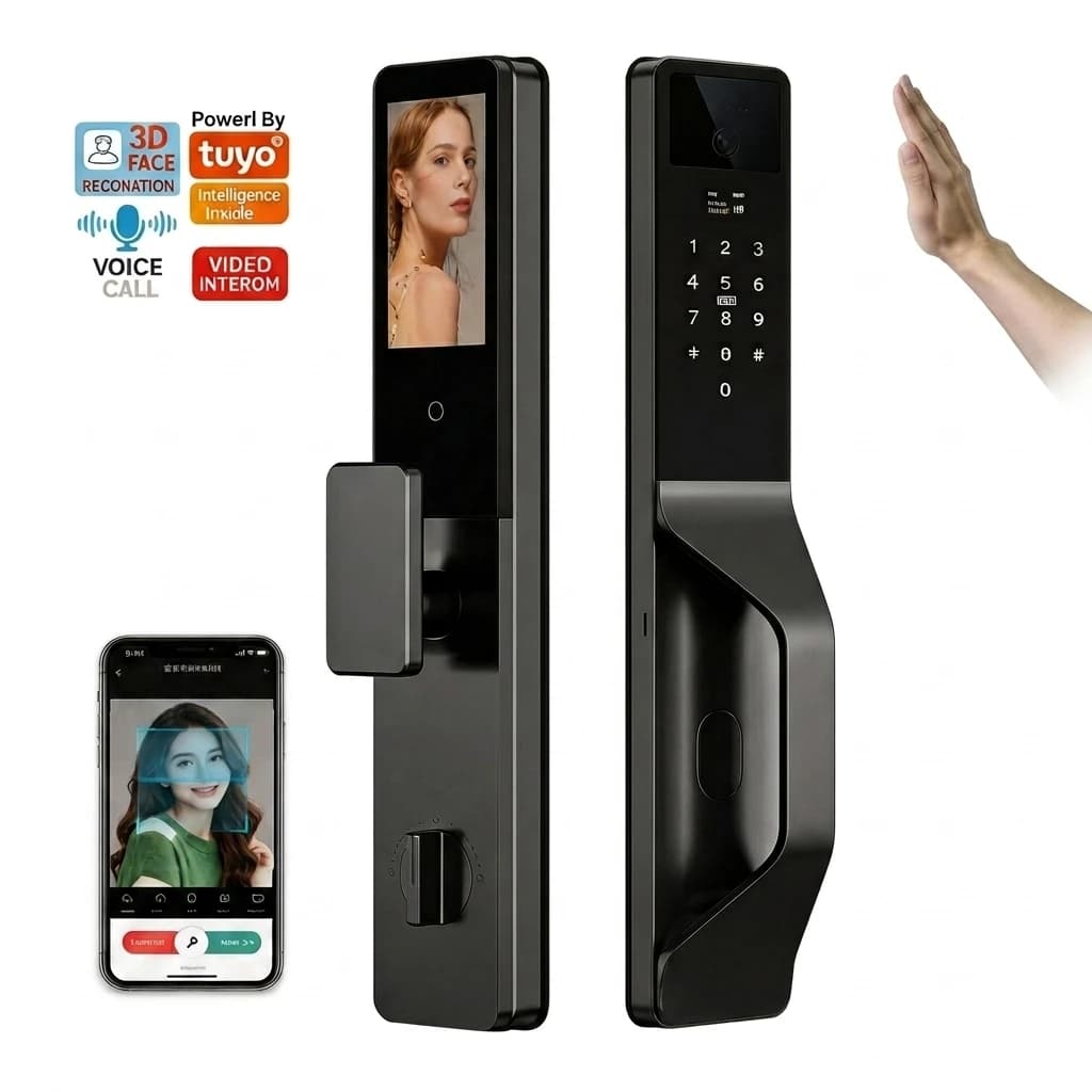 Smart Home Door Lock Smart Door Locks Tuya WiFi Fingerprint Camera Smart Lock for Front Door