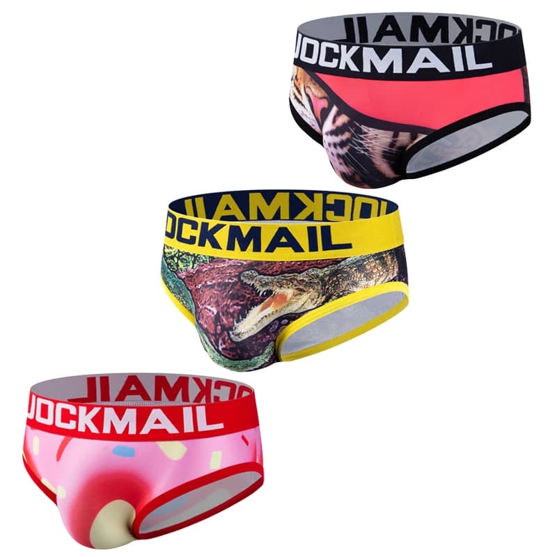 JOCKMAIL Sex Men Underwear Briefs Animal Patterns Gay Ropa Interior Hombre Antibacterial Comfort Calzoncillos Bikinis Braggas
