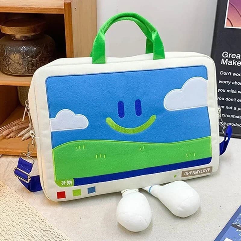 Simpatica borsa a tracolla: borsa con custodia per tablet per iPad, Samsung, Xiaomi; Custodia per laptop, cover per notebook, borsa per pendolari
