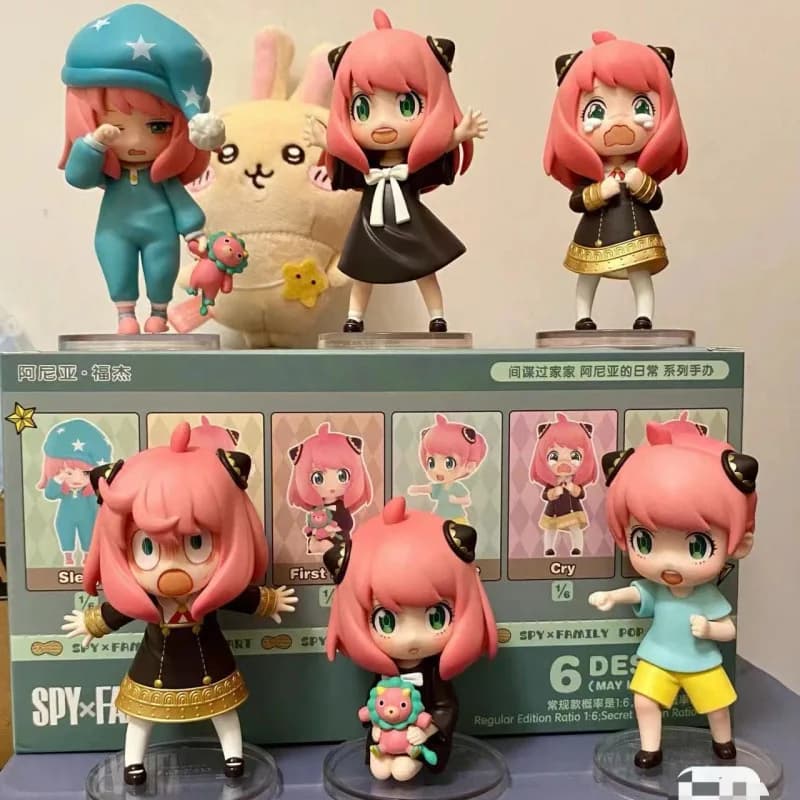 SPY×FAMILY Anya Forger Blind Box, set di figure anime, simpatico giocattolo da collezione Kawaii, arredamento da scrivania e regalo di compleanno per i fan
