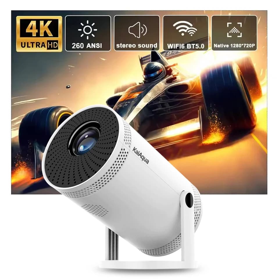 Proiettore Smart Home 1080P HDR10 Supporto 4K Mini Proiettore Portatile WiFi Bluetooth Screen Mirroring Beamer da Teatro TV Stick