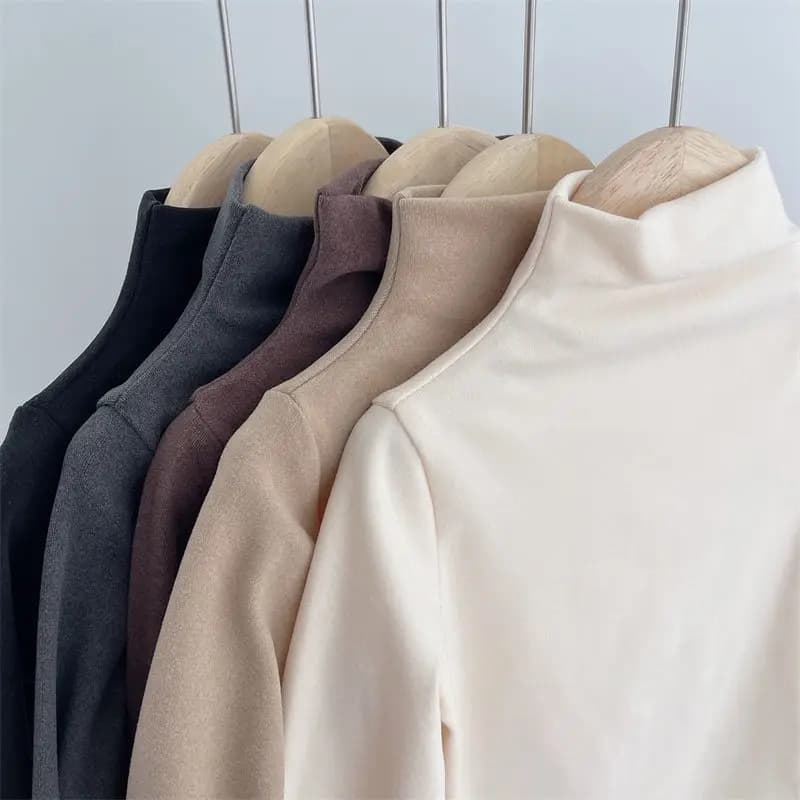 Autunno Inverno Bambini Ragazzi Ragazze T-shirt Bambini Top Dolcevita Solido Manica lunga Morbido caldo pile che tocca le camicie per i bambini