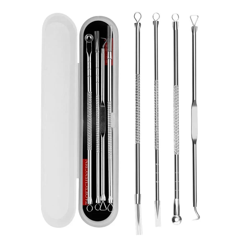 4 pz/set Acne Blemish Remover Estrattore di Punti Neri Punti Neri Cleaner Aghi Set Macchie Nere Strumento di Pulizia Dei Pori