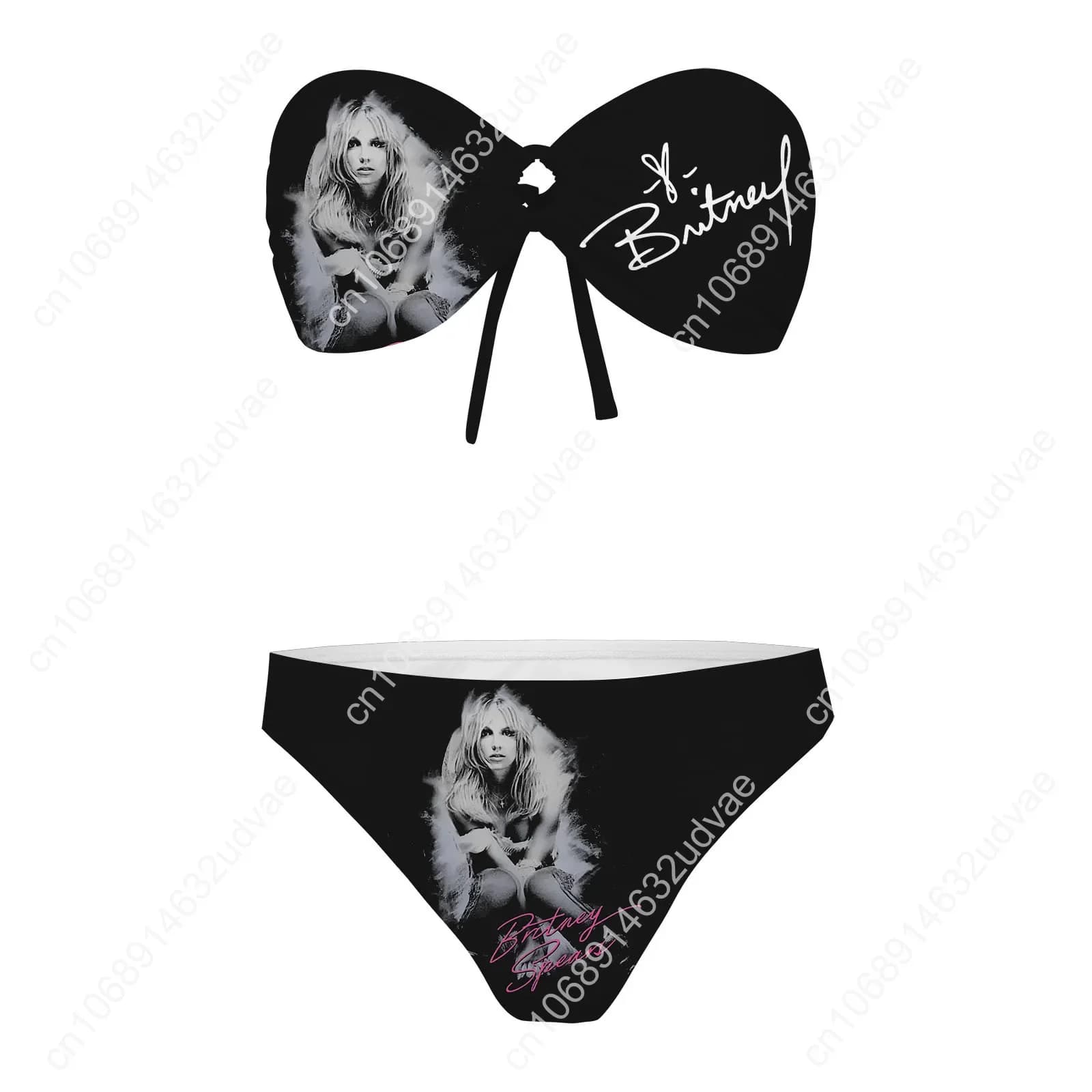Britney Spears Strapless Swimwear, Women's Swimwear, Fashionable Swimwear, Sexy Pool Party Bikinis, Customizable Beach Clothing