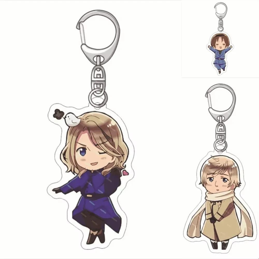 GAME Hetalia Axis Powers Acrylic Keychain Kirkland APH Anime Keyrings Italy France Figure Model Plate Cosplay Toy for Gift