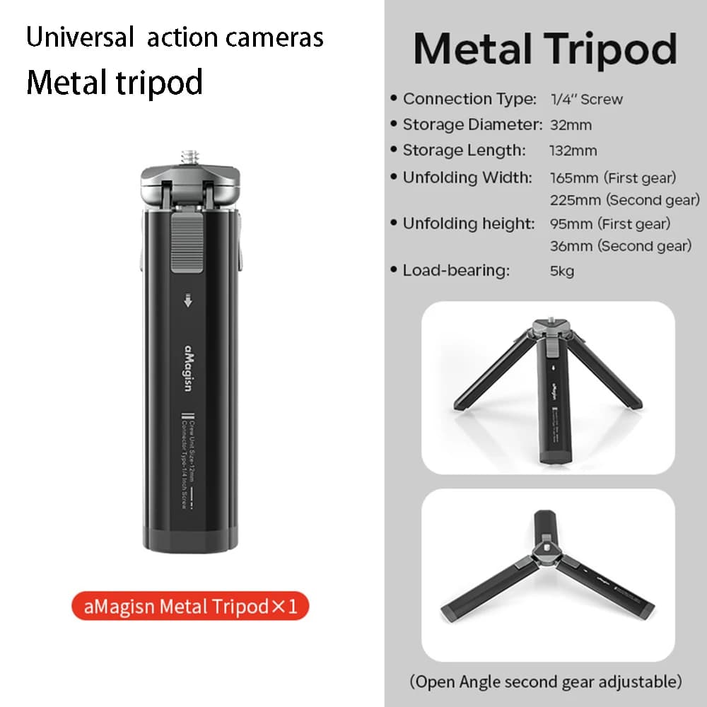 For Insta 360X4 tripod metal table tripod for Gopro 13 Action Camera accessories for DJI ACTION 5 Pro tripod