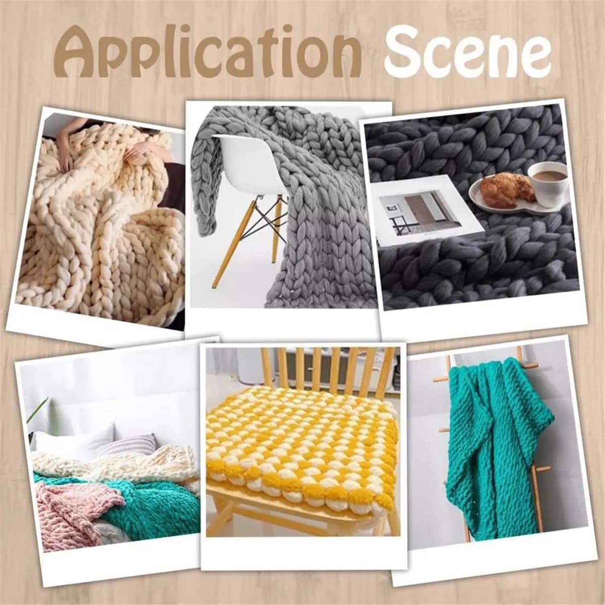 65" Chunky Knitting Blanket Looms, Wooden Looms Kit for Jumbo Yarn Hand Weaving, Beginner Craft Gift