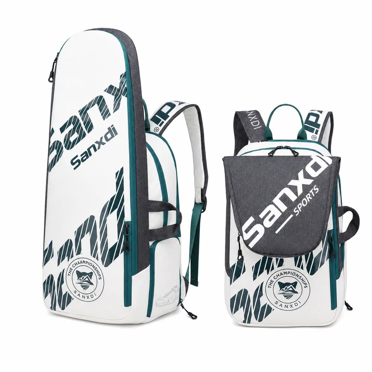 Tennis Racket Bag 3 Rackets Backpack Waterproof Badminton Sports Bag with Shoe Compartment Expandable Training Bag Men Women
