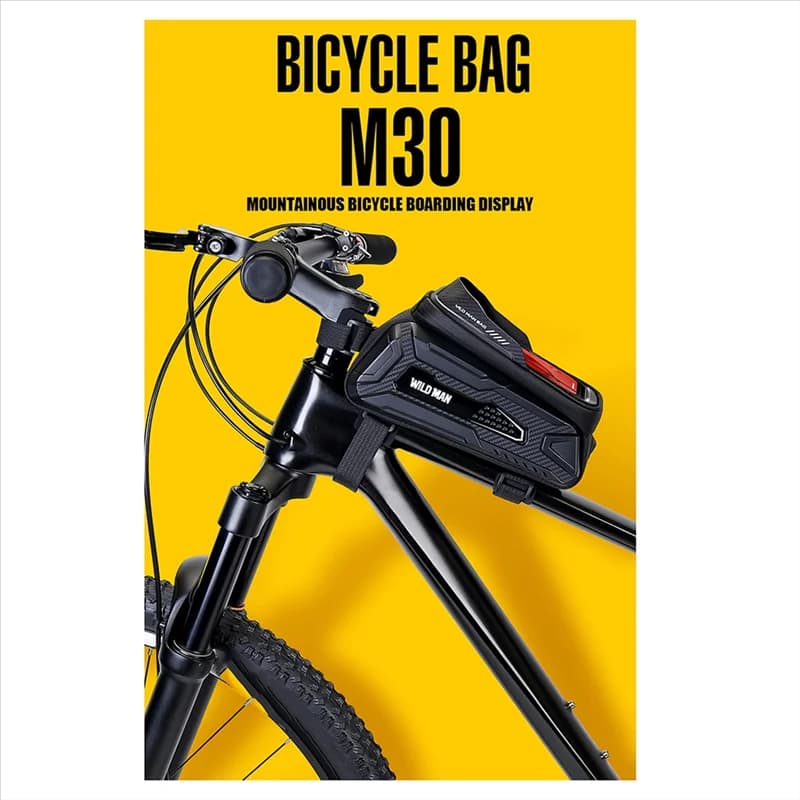 Borsa anteriore per bicicletta impermeabile Classy-WILD MAN con supporto per telefono touch screen Borsa anteriore per mountain bike nera + rossa
