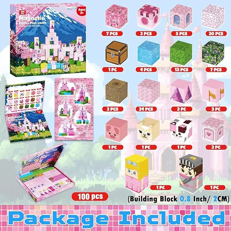 Moc Magnetic Building Blocks DIY Magnet Toy Magnetic Cubes Stackable STEM Educational Toy Christmas Gift