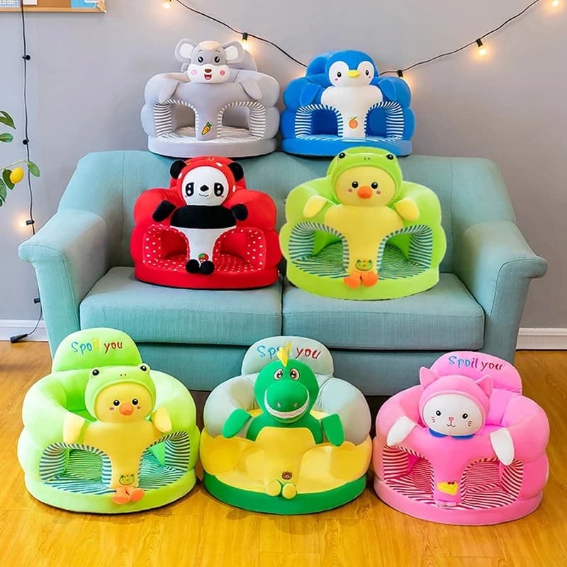 Nice sofa for children, seat support, plush chair, to learn how to sit, power chair, comfortable baby's nursery breath, washable without filler