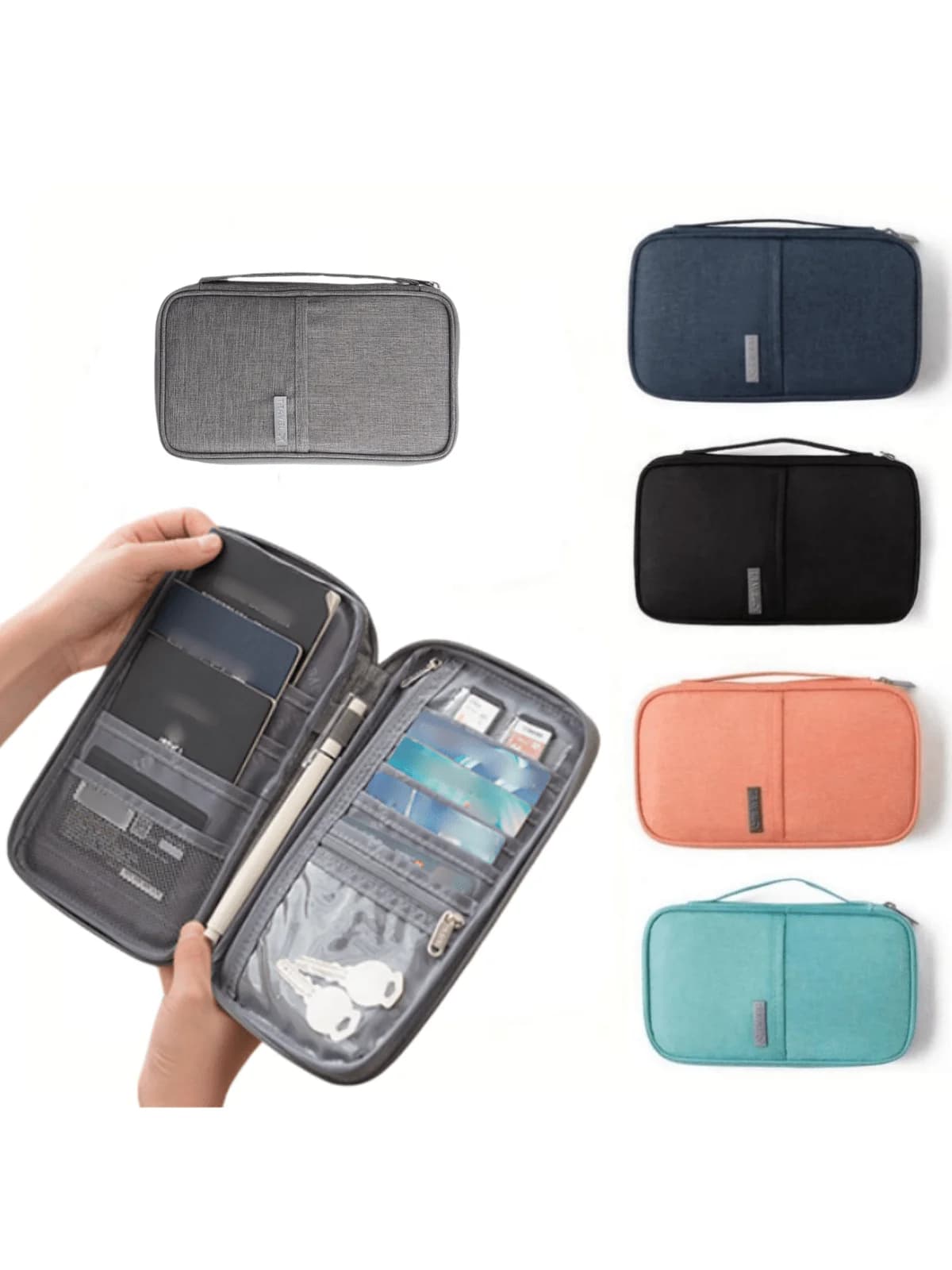 Borsa per aereo da viaggio portatile 1PC, borsa per passaporto per viaggi d'affari, borsa per documenti multifunzionale
