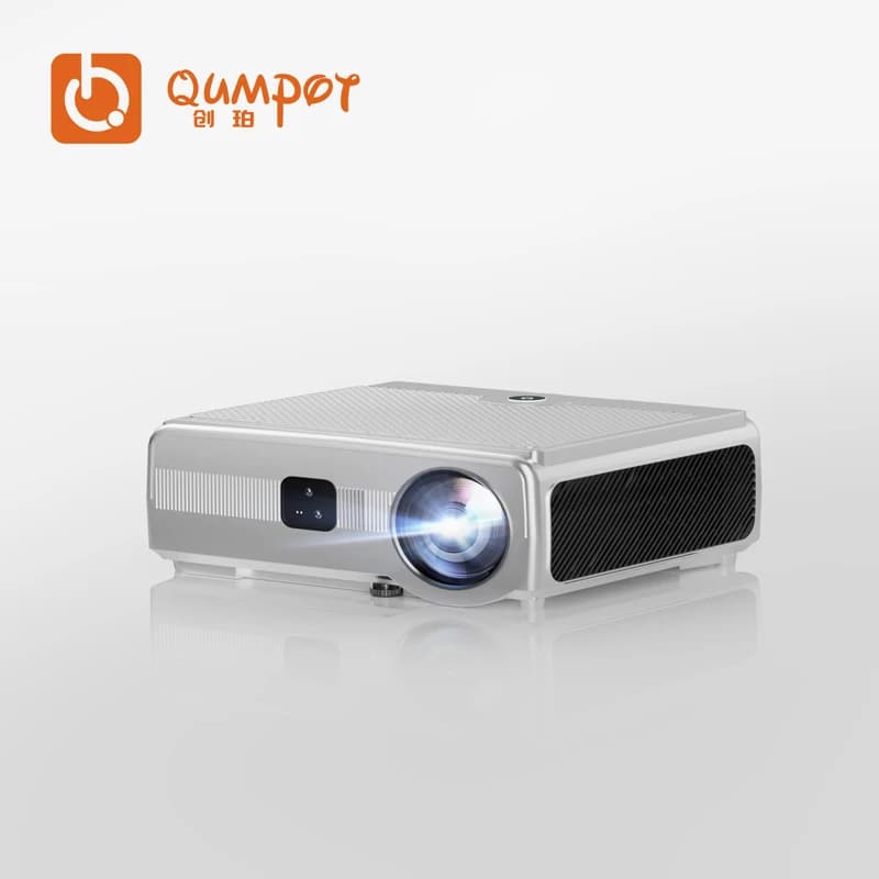 Proiettore LCD Qumpot ZX6 Pro 4K Smart Ultra Clear Smooth, 4500 Ansi, Proiettore Google TV con 2G RAM, Mini Proiettore Compatto