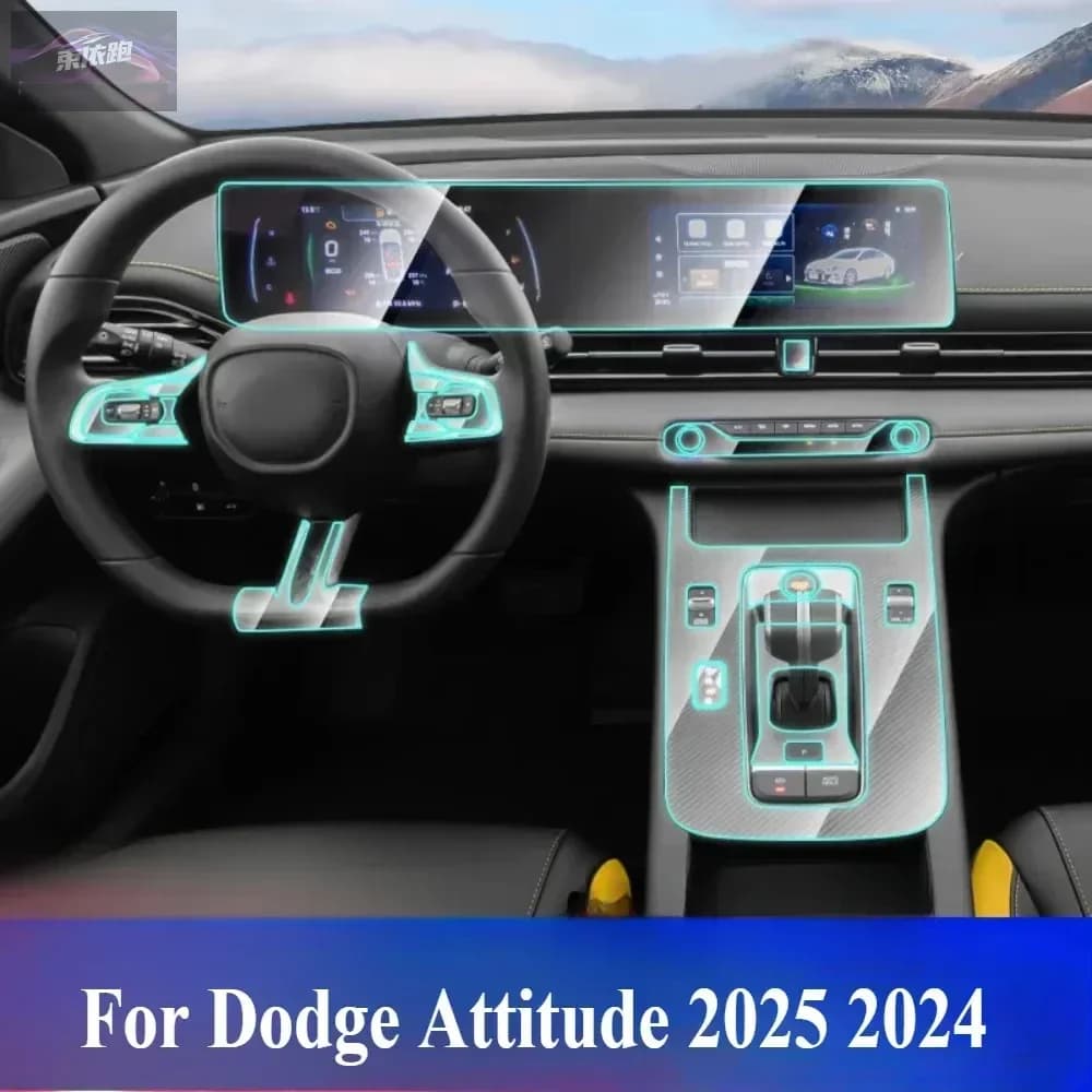 Pellicola protettiva PPF per Dodge Attitude 2025 2024 Accessori interni Trasparente TPU Pannello ingranaggi di navigazione GPS Console centrale