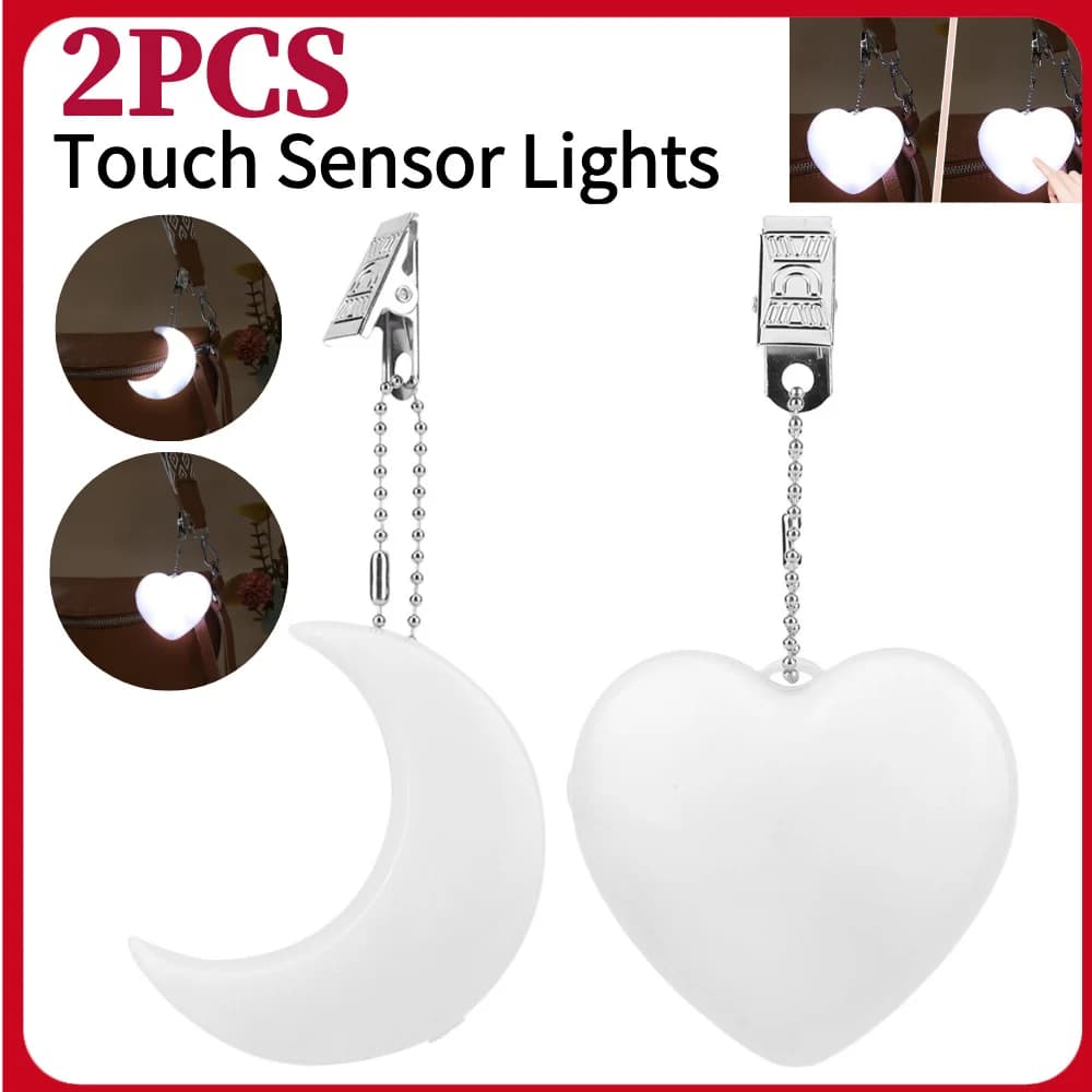 2 Pezzi Luce Notturna a Sensore Tattile Multiuso, Illuminatore per Borsa Piccola, Luce Notturna Riutilizzabile da Appendere per Donne, Ragazze e Signore