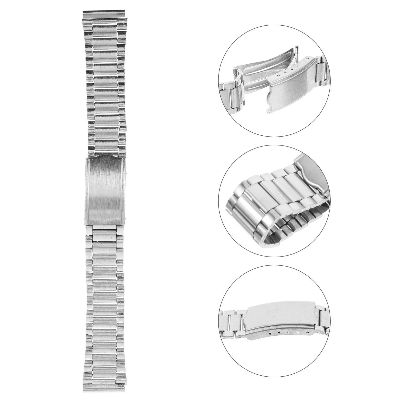 Stainless Steel Watchband Metal Watch Strap 15Mm Stylish Replacement Watch Band for Mens Womens Wristwatch Wristwatch Chain