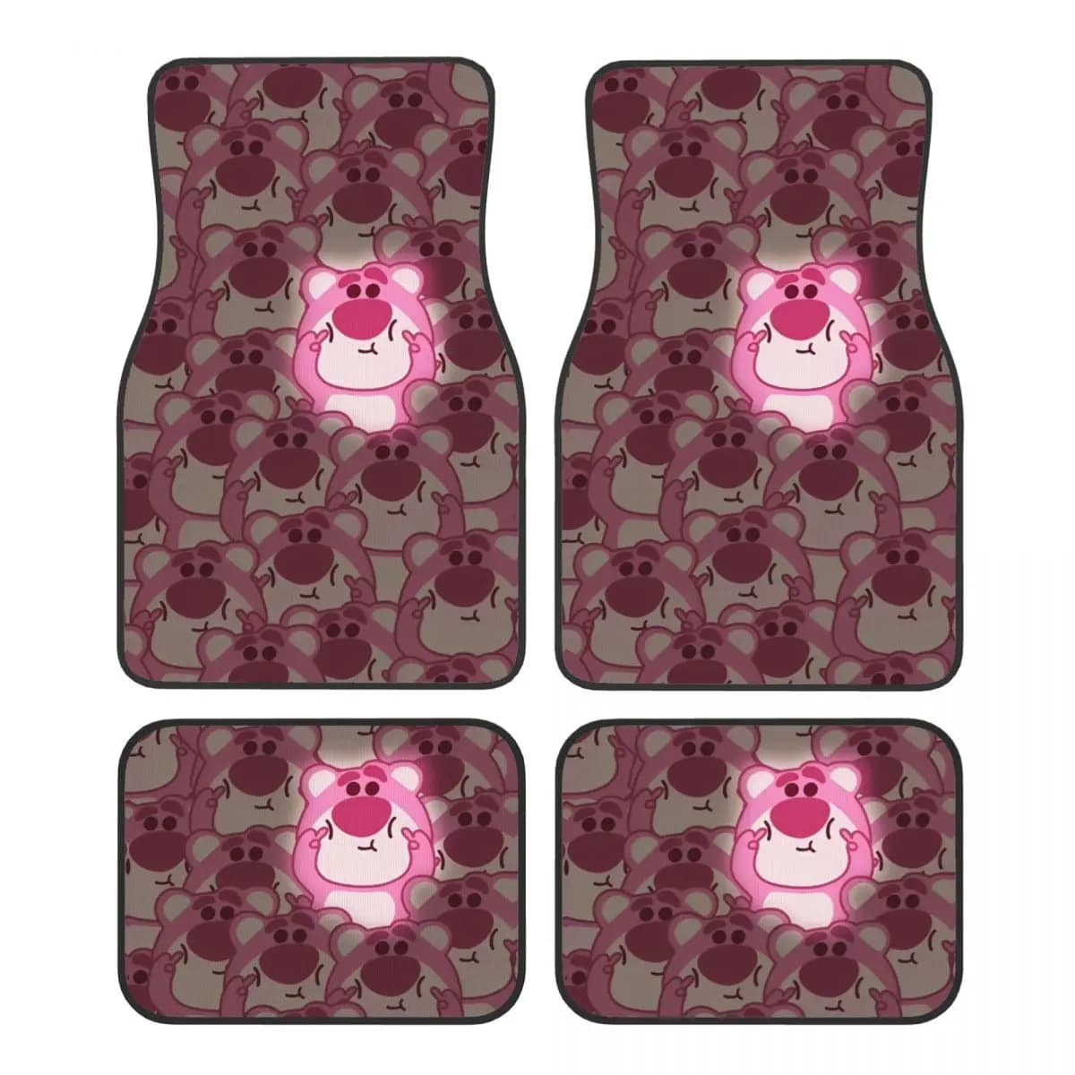 Lotso Tappetini per auto Pink Bear Tappetini antiscivolo per tutte le stagioni Set completo di accessori per auto