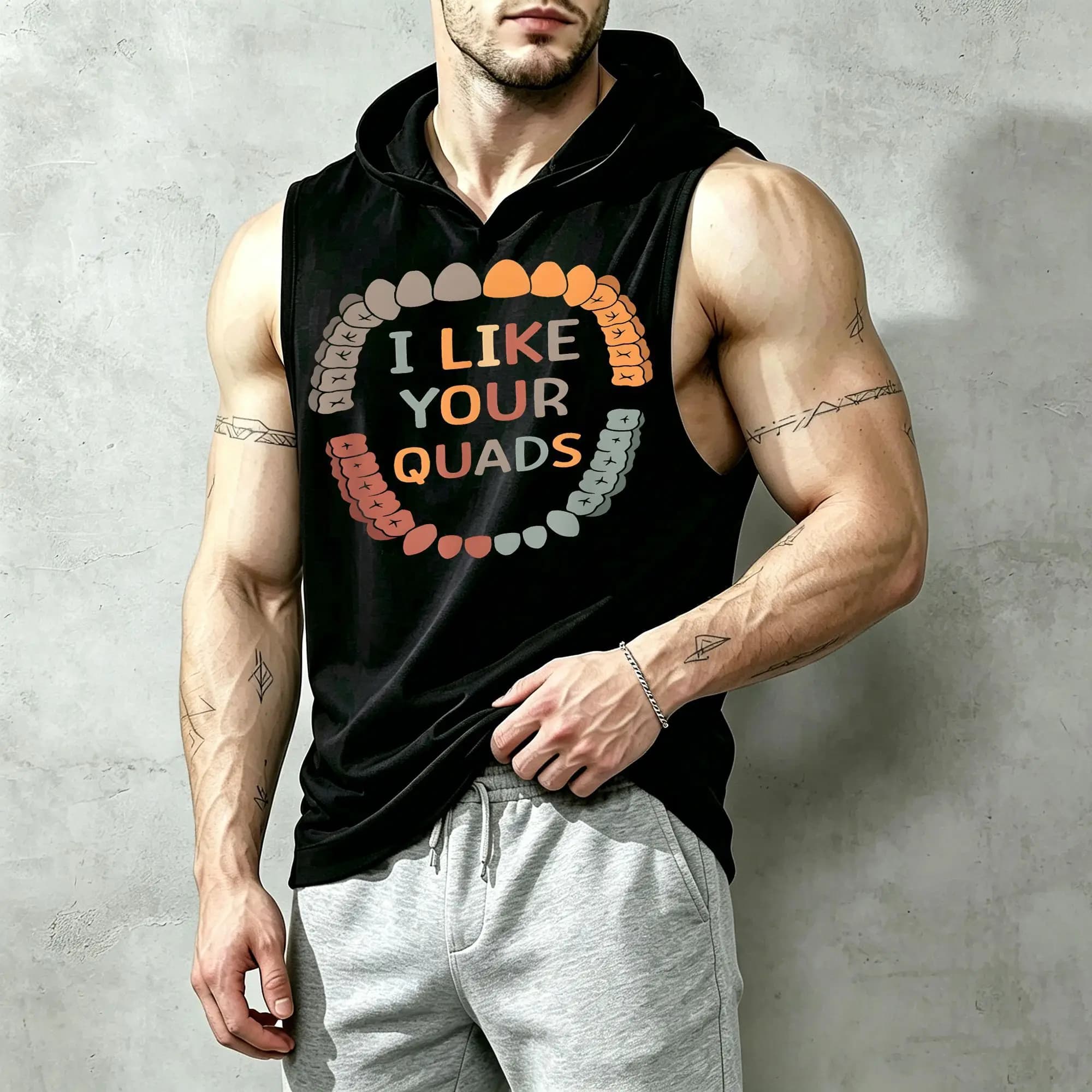 Dental Nurse Fun Muscle Slogan Men's Fashionable Sleeveless Hoodie, Casual Everyday Wear, Soft Fabric, Machine Washable