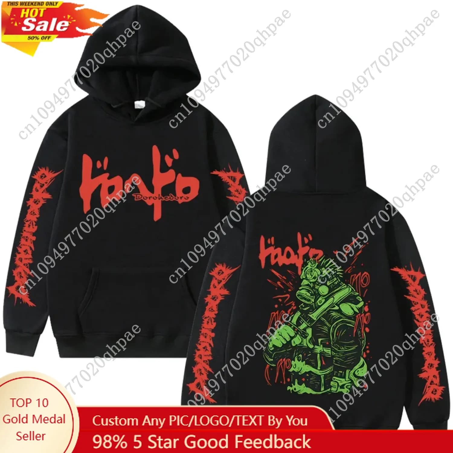 Anime Dorohedoro Welcome To Chaos Kaiman Felpa con cappuccio grafica Uomo Abbigliamento donna Felpa oversize in cotone casual Cosplay unisex