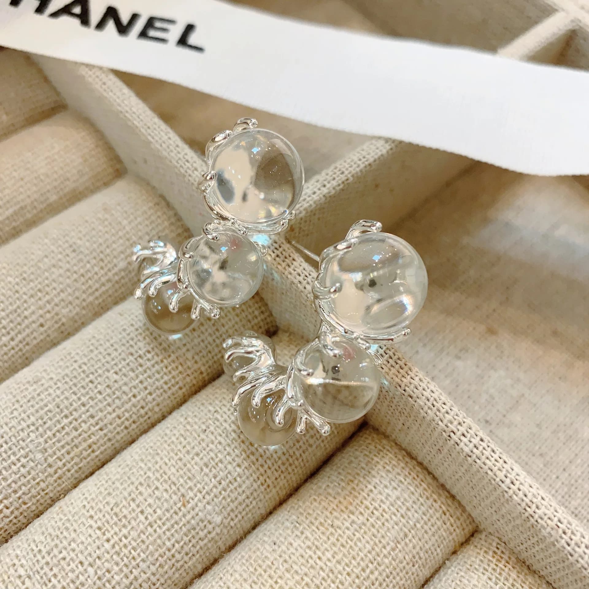 Kshmir Fashion Crystal Beads orecchini a forma di C per le donne Light Luxury Temperament Daily Jewelry Gifts