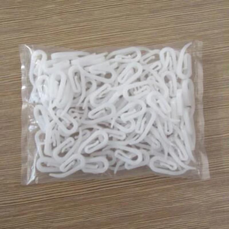 100/200 ganci bianchi per tende, in plastica, per uso domestico ​ Supporti per binari per tende e accessori per drappeggi