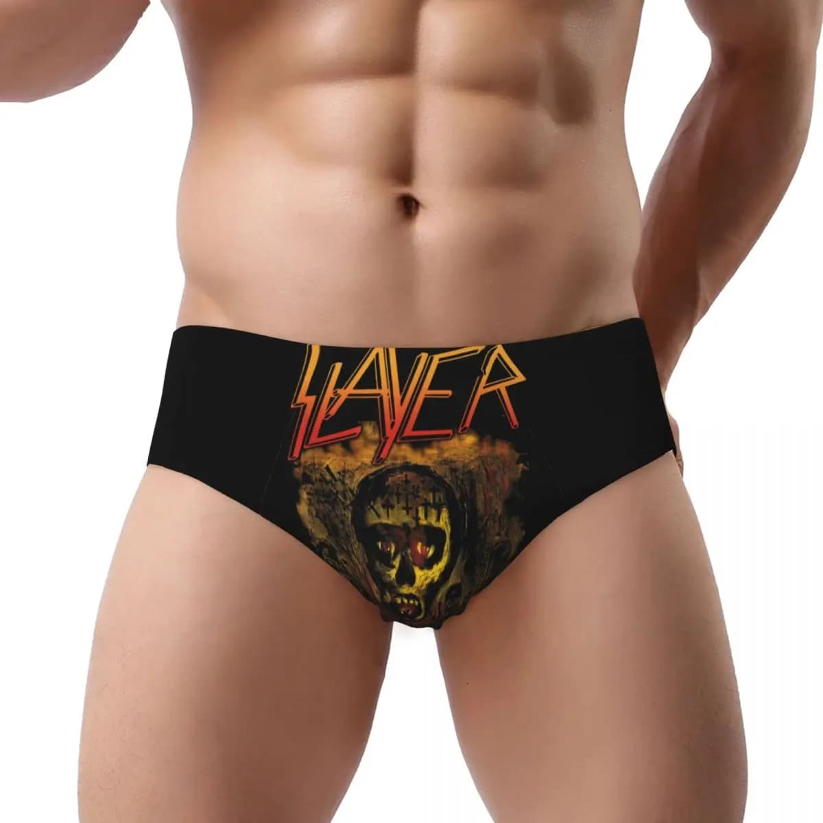 Slip personalizzati Thrash Metal Band Slayers Intimo da uomo Comode mutandine elastiche