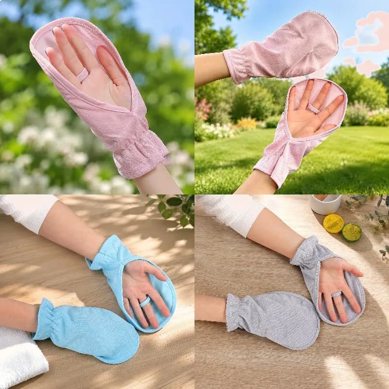 Women Summer Thin Ice Silk Sun Protection Gloves Short Fingerless Driving Cycling UV Protection Sun Shade Hand Cover 1 Pair