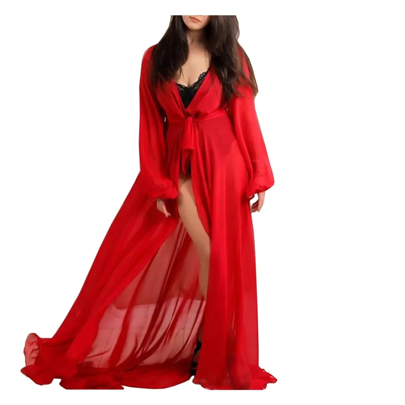 Evening Dresses with Volant Woman Sexy Perspective Long Dresses Lingerie Swim Beach Maxi Cover Up Dress Custom