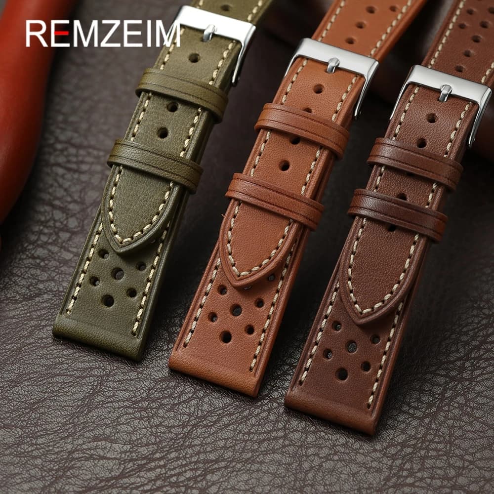 Cinturino vintage fatto a mano in pelle di vacchetta primo strato 20mm 22mm Cinturini per orologi Bracciale Uomo Donna Cinturino per orologio traspirante