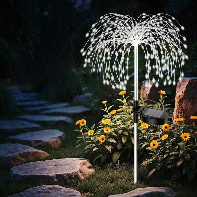 Luci Solari da Giardino per Esterni, Impermeabili, a Forma di Fuochi d'Artificio, per Patio, Prato, Cortile e Vialetti