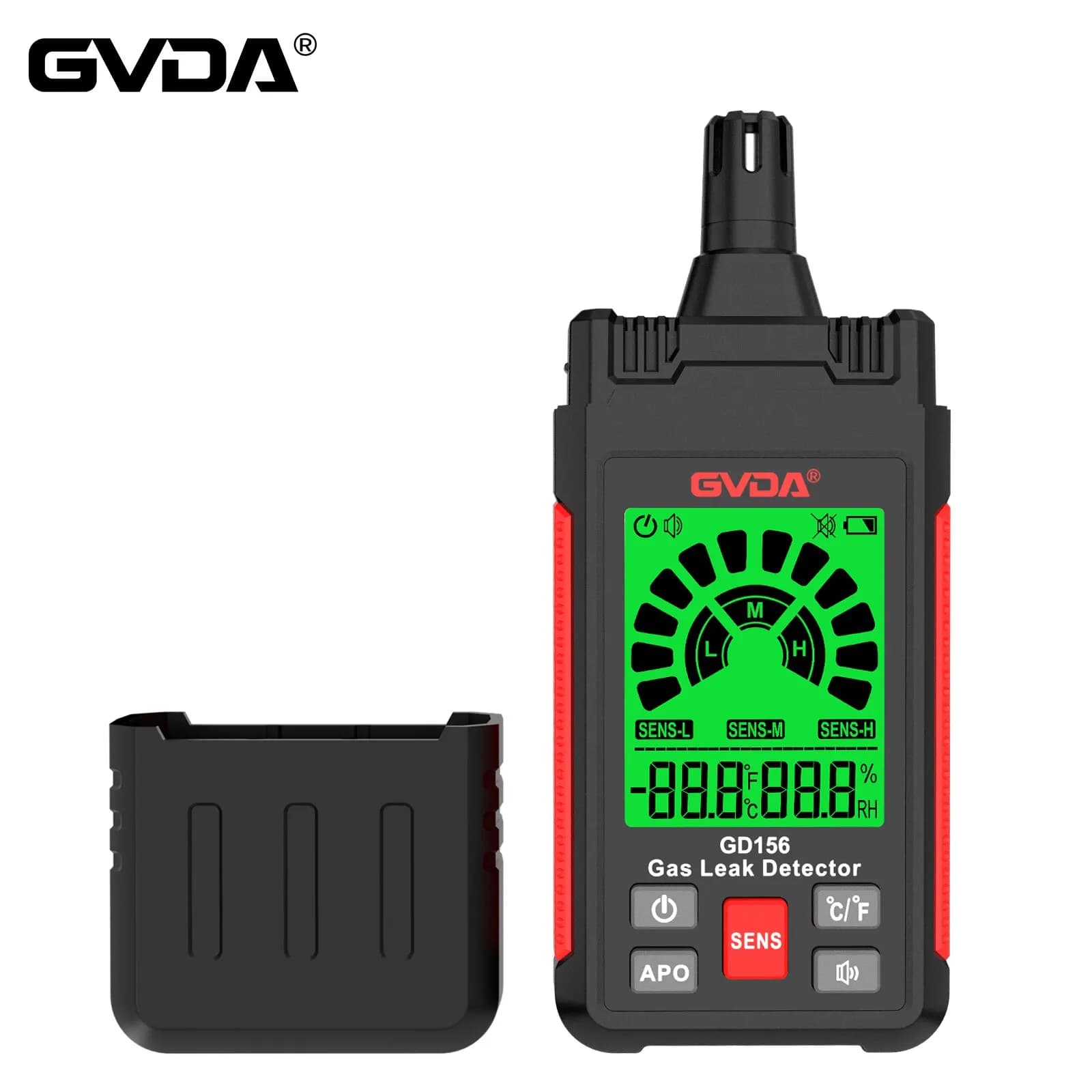 GVDA Gas Leaking Tester Combustible Gas Smoke Detector Sound Screen Alarm with LCD Display Natural Methane Gas Smoke Analyzer