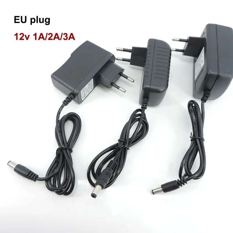 Adattatore DC spina UE 12V 1A 2A 3A AC 110v 220V a trasformatore 1000ma 2000ma 3000ma Caricatore da viaggio alimentatore Europeo 5.5x2.5 t