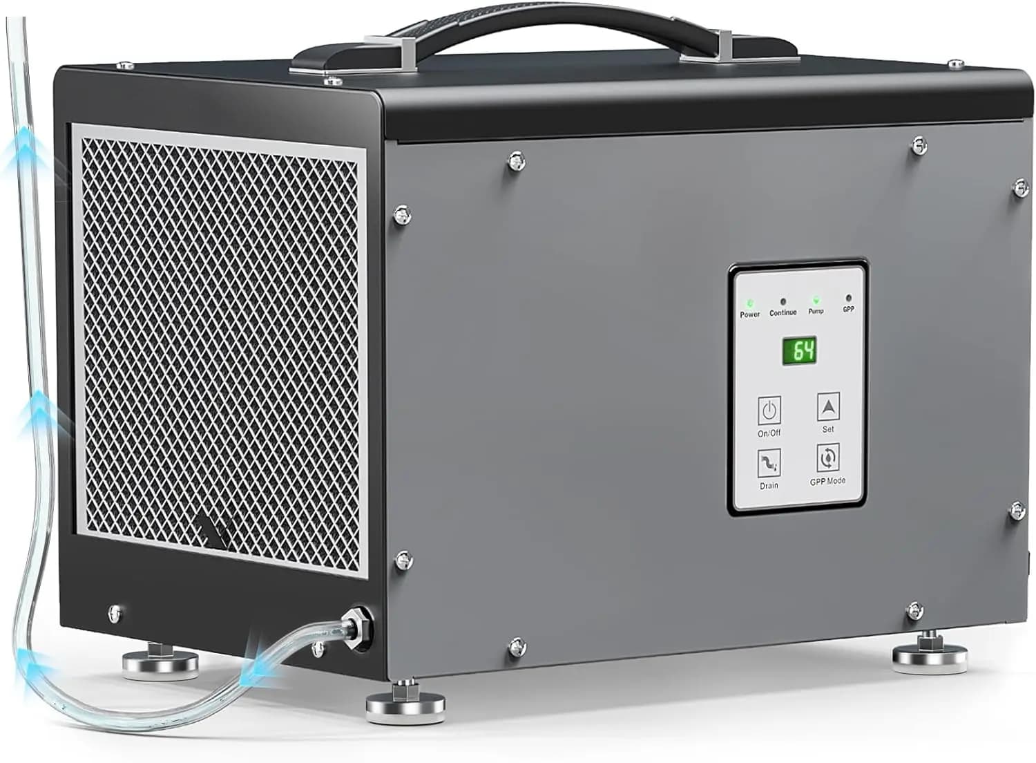 Deumidificatore BaseAire per Cantine con Pompa, Deumidificatori Compatti per Uso Commerciale, Seminterrati e Danni da Acqua con Tubo di Scarico, 70