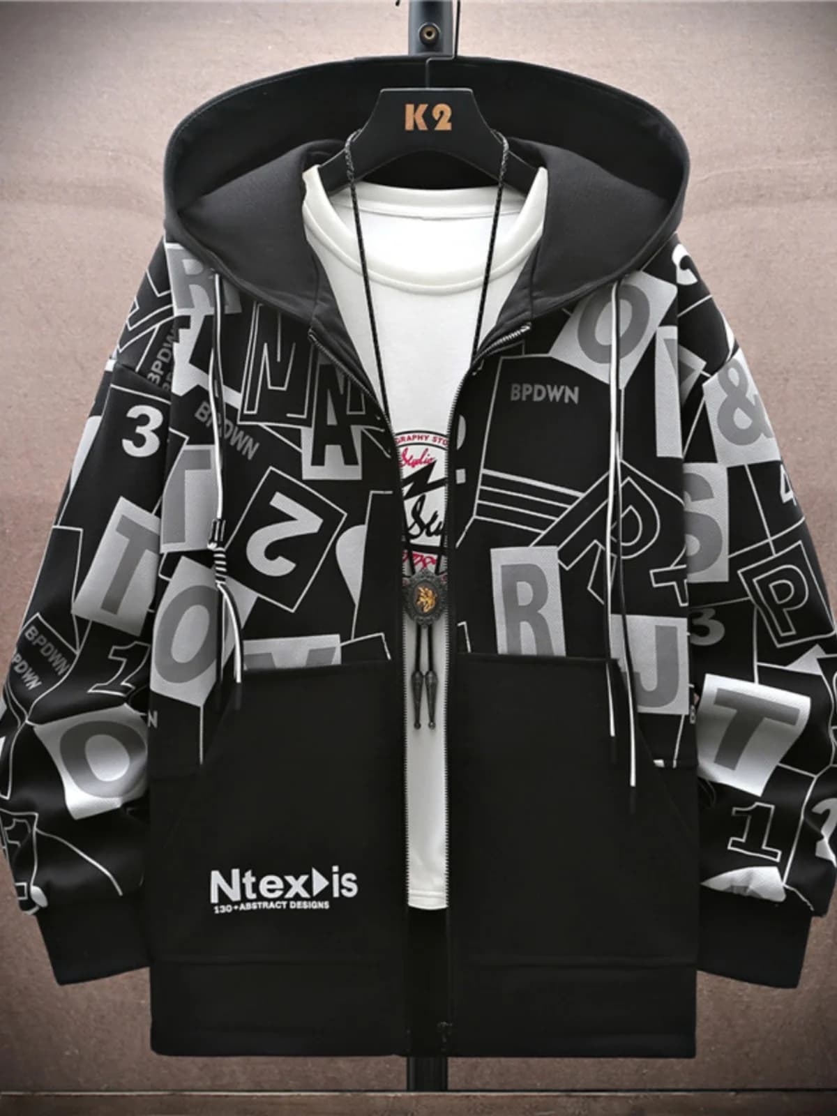 Loose Fit Men's Hoodie Jacket Spring Autumn Casual Style Floral Pattern Youthful Trendy Brand Cardew Wolf KWL249702